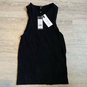Black ribbed DYNAMITE sleeveless cami top